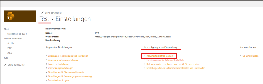 Dokumentenbibliothek_löschen