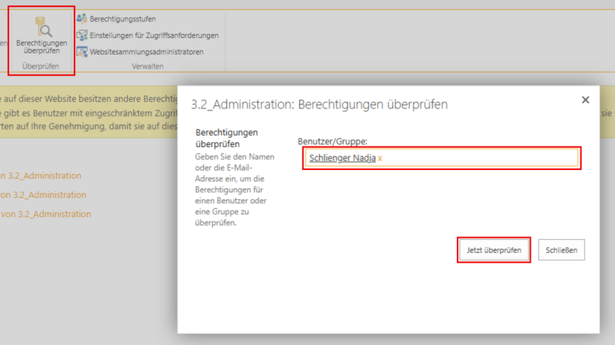 Sharepoint Überprüfung