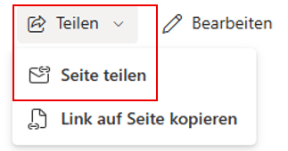 Sharepoint Seite teilen